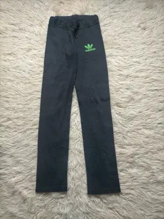 Pantalones Adidas Negro Logo Verde