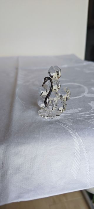 Cigno vintage cristallo e metallo collezione
