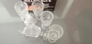 Set 6 Copas Agua Cristal Tallado MELBA