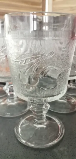 Set 6 Copas Agua Cristal Tallado MELBA