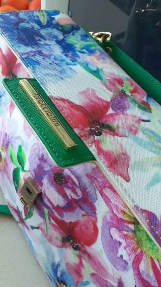 Bolso de mano floral verde