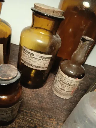 Lotto 11 Boccette Vintage Farmacia Vuote