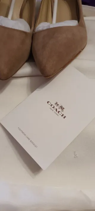 Zapatos tacón Coach Ante Beige Talla 40