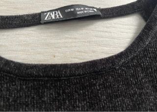 Top Zara M Negro Espalda Fantasía