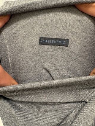 Vestido jersey gris cuello alto