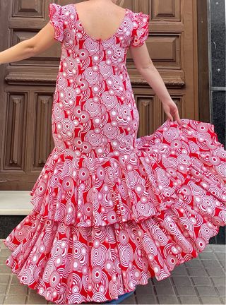 Traje de flamenca rojo T 48 50 52