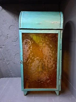 Farolillo antiguo metal y cristal