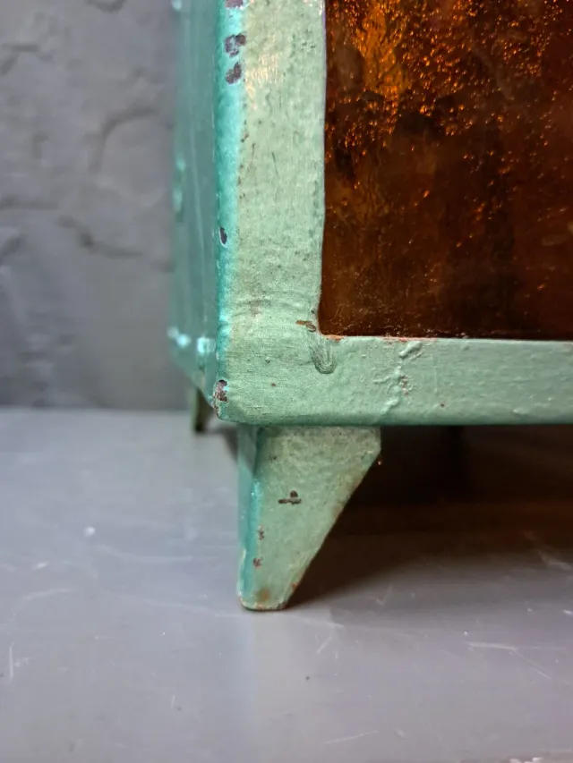 Farolillo antiguo metal y cristal