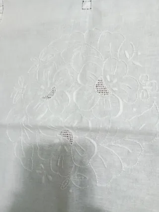 Tendina lino ricamata a mano 230x57