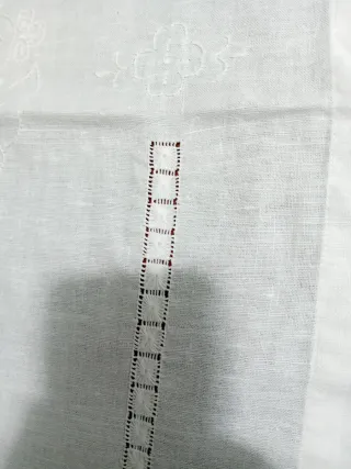 Tendina lino ricamata a mano 230x57