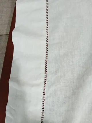 Tendina lino ricamata a mano 230x57