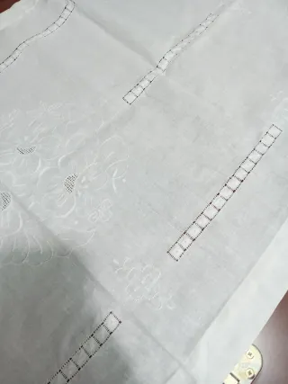 Tendina lino ricamata a mano 230x57