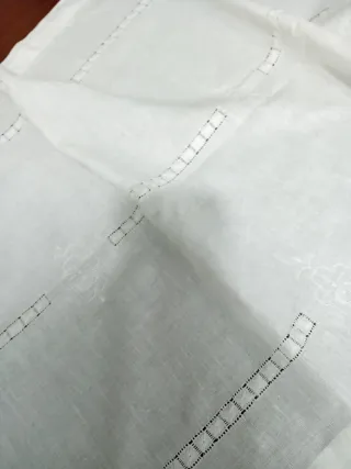 Tendina lino ricamata a mano 230x57