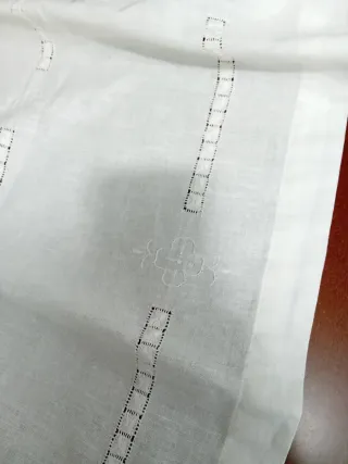 Tendina lino ricamata a mano 230x57