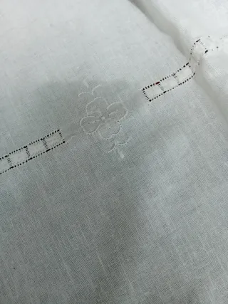 Tendina lino ricamata a mano 230x57