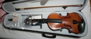Violín con arco y funda