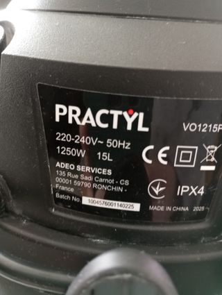Aspirador Seco/Húmedo Practyl 15L 1250W