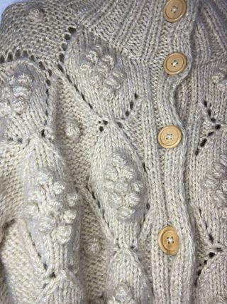 Jersey tejido a mano beige talla única