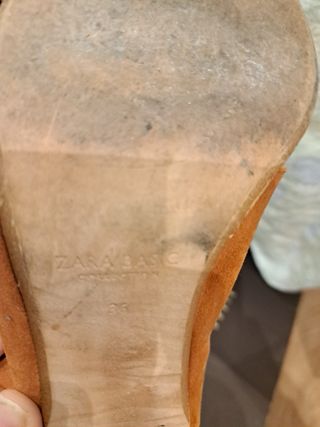 Sandalias Zara Piel Vuelta Marrones