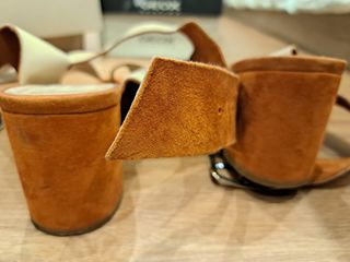 Sandalias Zara Piel Vuelta Marrones