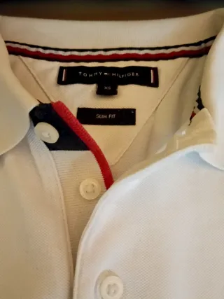 Polo Tommy Hilfiger Blanco Talla XS Slim