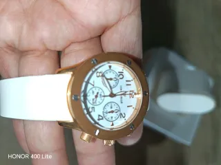 Reloj Folie-Folie Blanco Correa Goma Dorado