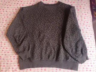 Sudadera leopardo negra niña Talla 11-12