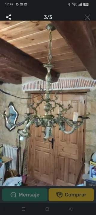 LÁMPARA BRONCE ANTIGUA