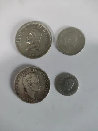 3 Monedas de Plata, más moneda jorge Eliécer Gaitá
