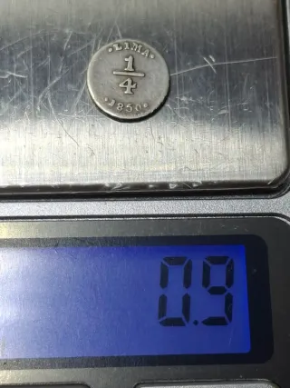 Moneda 1/4 de Real Lima 1850 🇵🇪