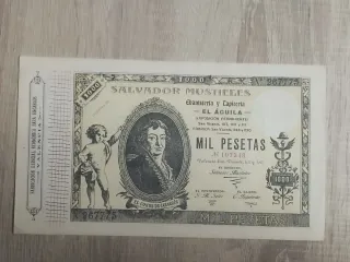 Réplica billete 1000 pesetas El Águila