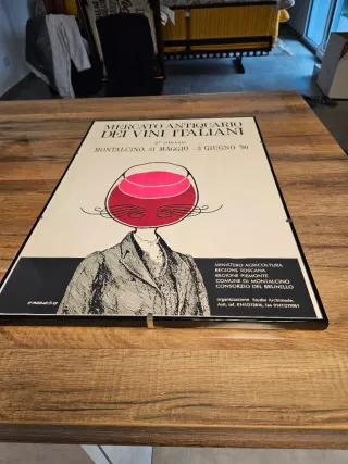Poster Mercato Antiquario Vini Italiani