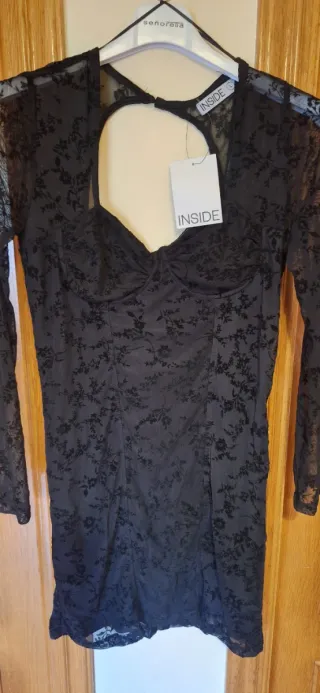 Vestido negro encaje Inside talla única