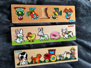 Lote 9 Puzzles Madera Bebé Jadon djeco