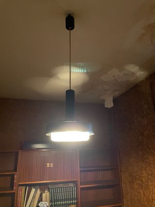 Lámpara de techo colgante metal y cristal