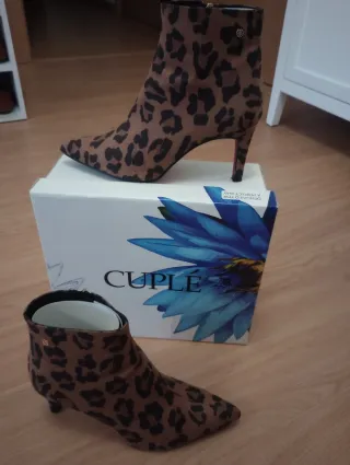 Botines Cuple Animal Print Tacón Fino