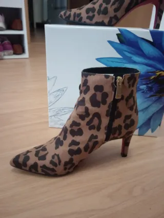 Botines Cuple Animal Print Tacón Fino
