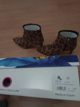 Botines Cuple Animal Print Tacón Fino