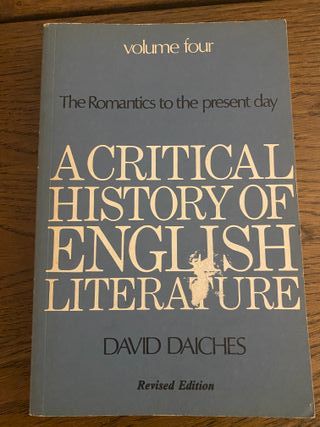 A CRITICAL HISTORY OF ENGLISH LITERATURE