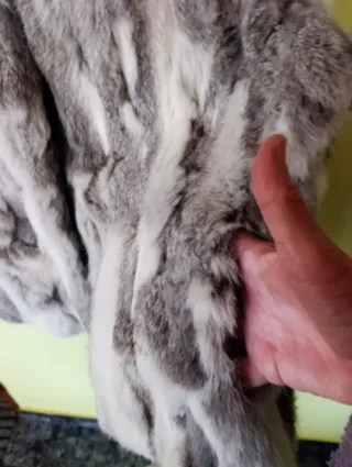 Chaleco Piel Natural Alba de Brice XL Gris Blanco