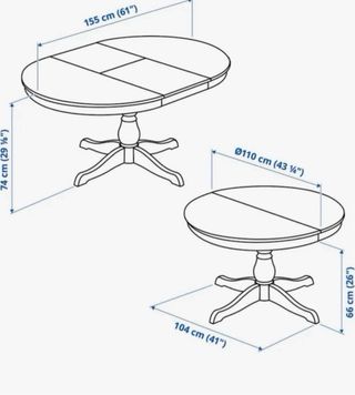 Mesa comedor extensible Liatorp y 4 sillas