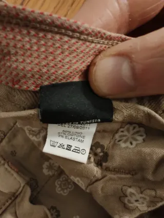 Pantaloni chino cotone/lino beige