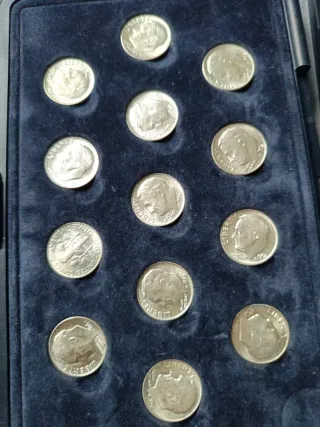 Lote 13 Monedas Plata Dime arras