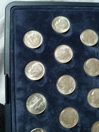 Lote 13 Monedas Plata Dime arras