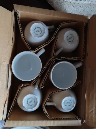 Juego 6 Tazas de café nuevas Bidasoa Porcelana