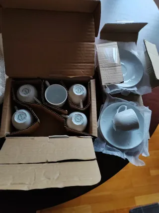 Juego 6 Tazas de café nuevas Bidasoa Porcelana