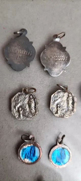 Conjunto 9 medallas antiguas plata