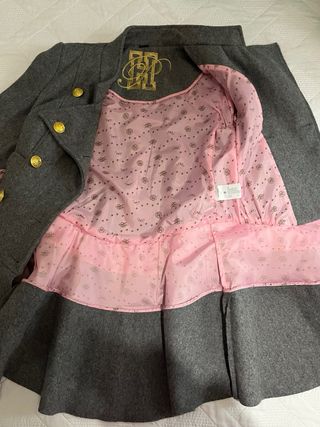 Abrigo Highly Preppy paño gris Talla S