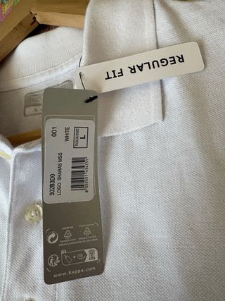 Polo Kappa Bianco con Etichetta