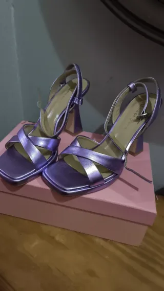 Sandalias Alma en Pena Morado/Plata